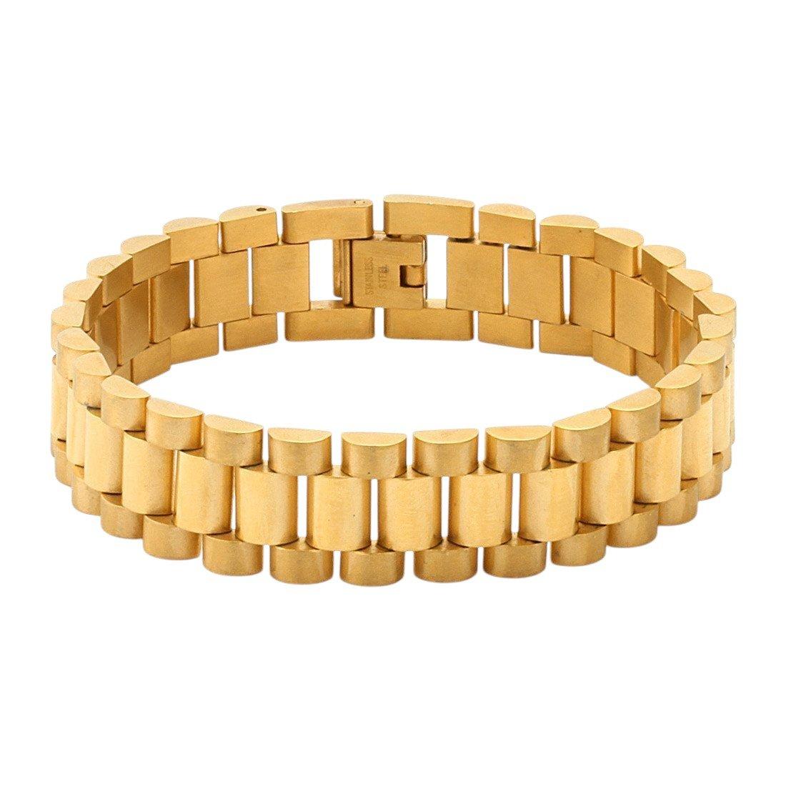 King Ice 15mm Rollie Link Bracelet - GOLD